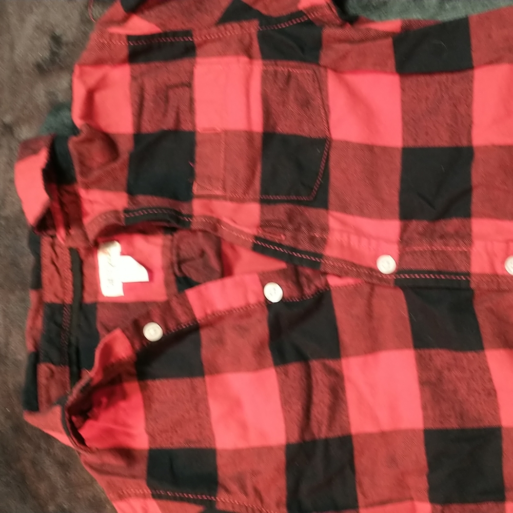 GIFTED - Cat and Jack Red and black checkered long sleeve shirt.